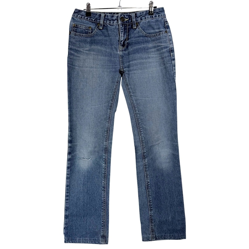 Metersbonwe Campus Blue‎ Straight Leg Embroidered Pocket Jeans 160/68A